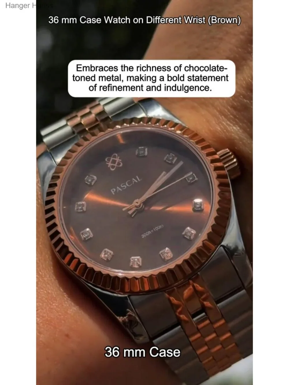 Luxury Swiss Quartz Diamond Wrist Watch for Men Women, Sapphire Crystal,